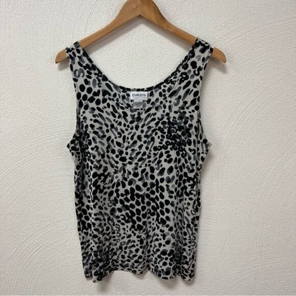 Chico’s Travelers Collection Cheetah Print Tank Top Sz 2 (Med) - Picture 1 of 3